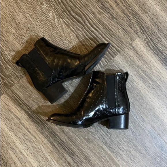 Rag & Bone Croc- embossed leather walker bootie - Picture 4 of 4